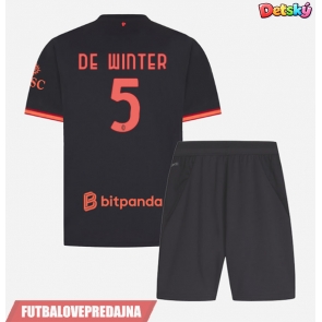 Lacne Dětský Futbalové dres AC Milan Koni De Winter #5 2026-27 Krátky Rukáv - Tretina (+ trenírky)